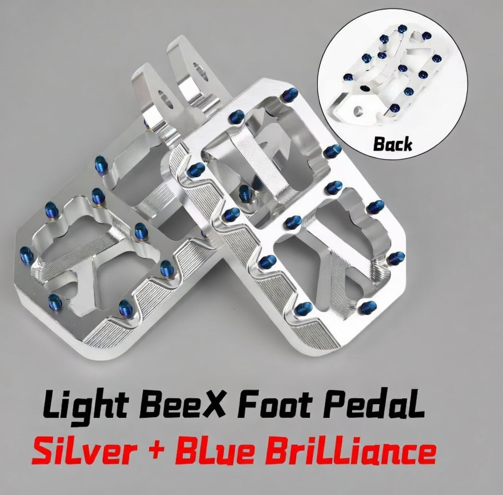 Silver and Blue Foot Pegs